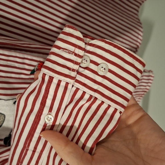 Disney Women's Striped Red Alice in Wonderland Embroidered Shirt (Size L) - Picture 8 of 9